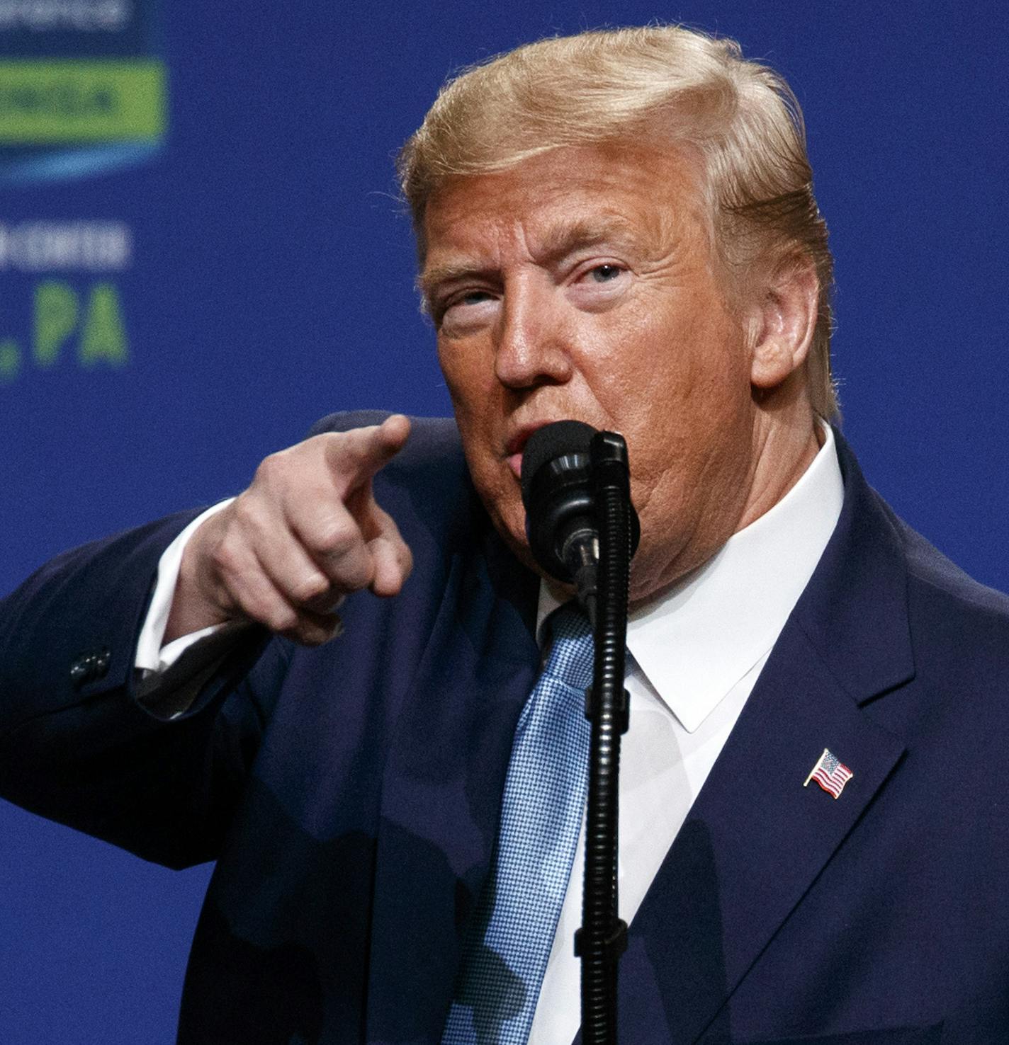 President Donald Trump speaks at the 9th annual Shale Insight Conference at the David L. Lawrence Convention Center, Wednesday, Oct. 23, 2019, in Pittsburgh. (AP Photo/Evan Vucci)