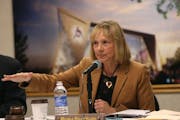 Michele Kelm-Helgen, chair of the Minnesota Sports Facilities Authority led a hearing in 2013.