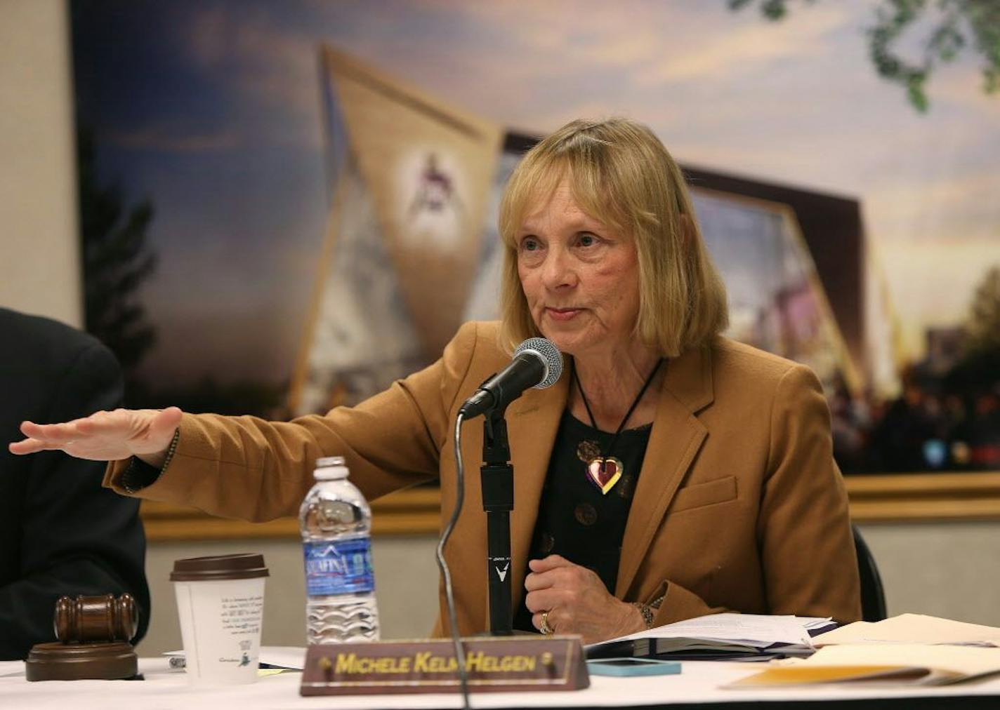 Michele Kelm-Helgen, chair of the Minnesota Sports Facilities Authority led a hearing in 2013.