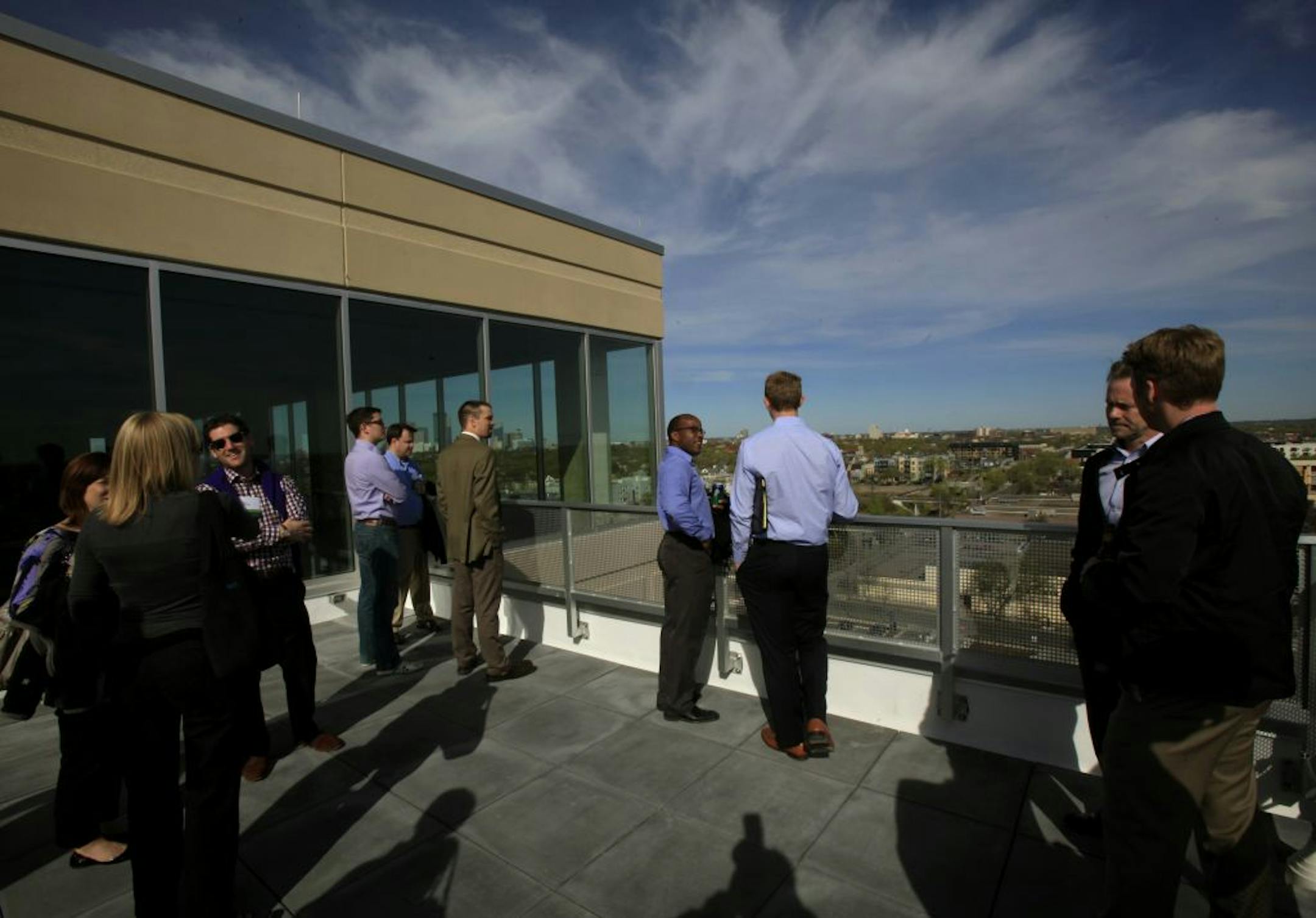 The tour included a view from the top floor. Construction of the $45 million MoZaic project got underway last fall.