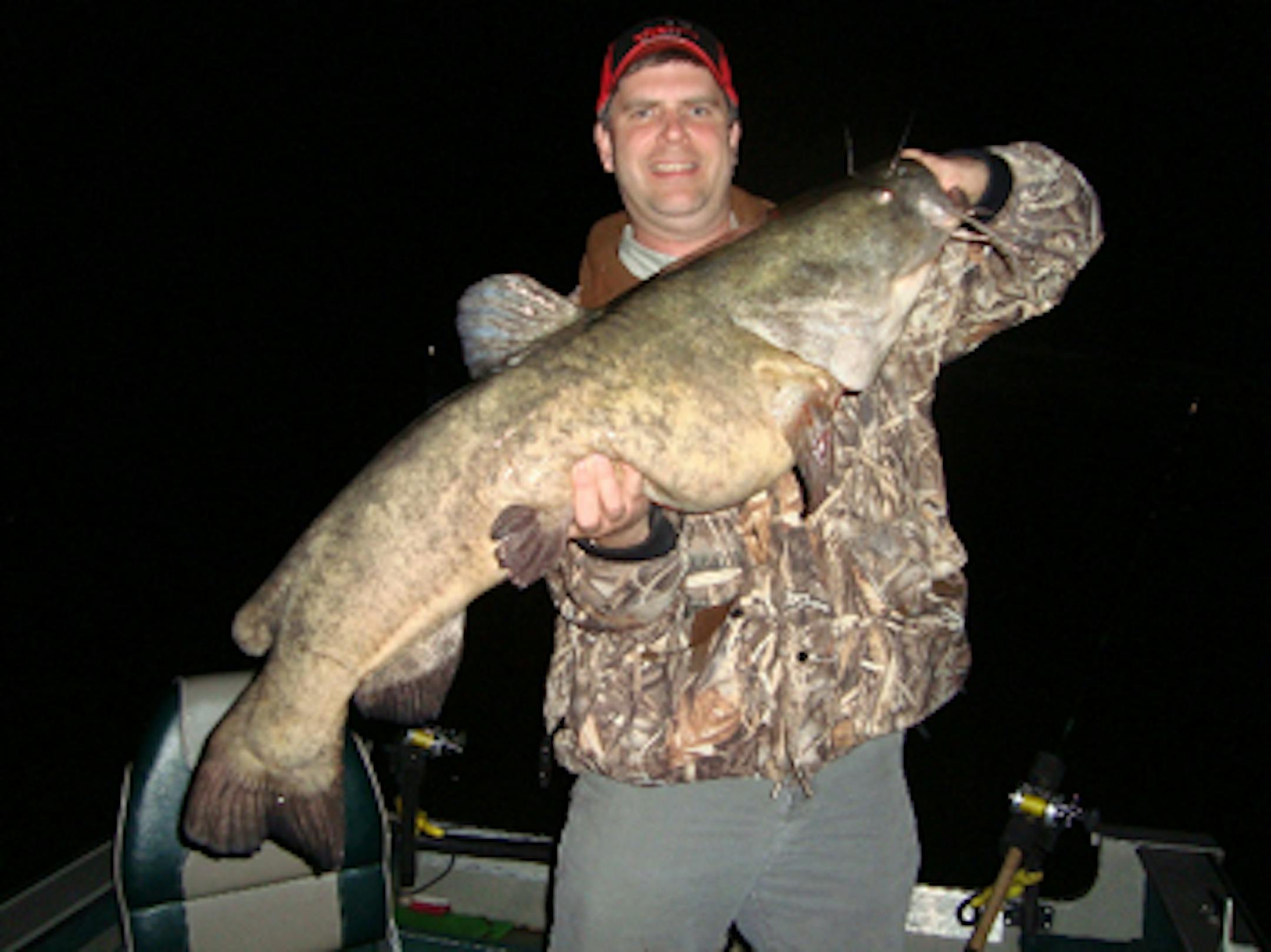 Dr Rob Neumann with a 37 pound Flathead Catfish