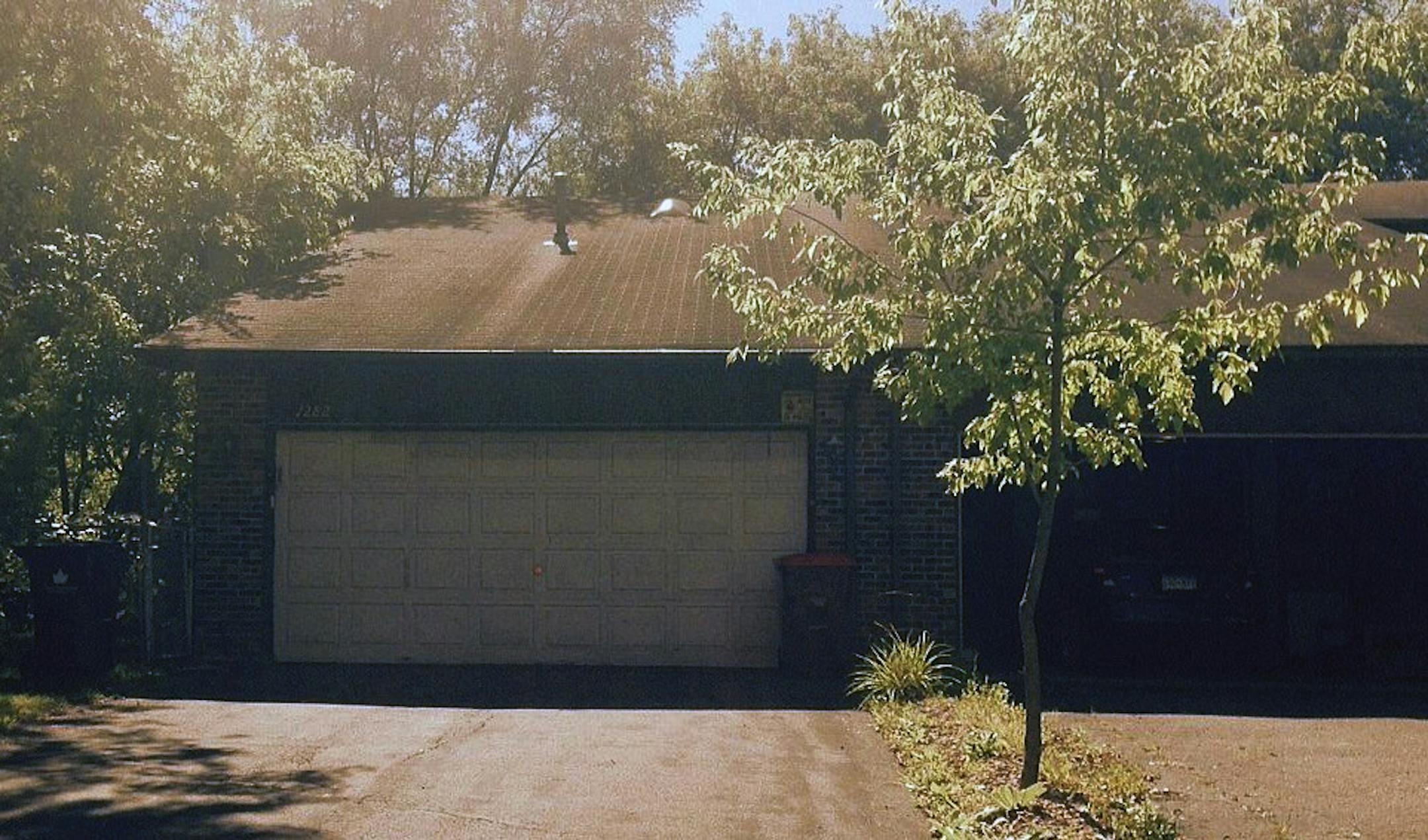 The garage leading to the Maplewood home where a 90-year-old man allegedly shot his son to death.