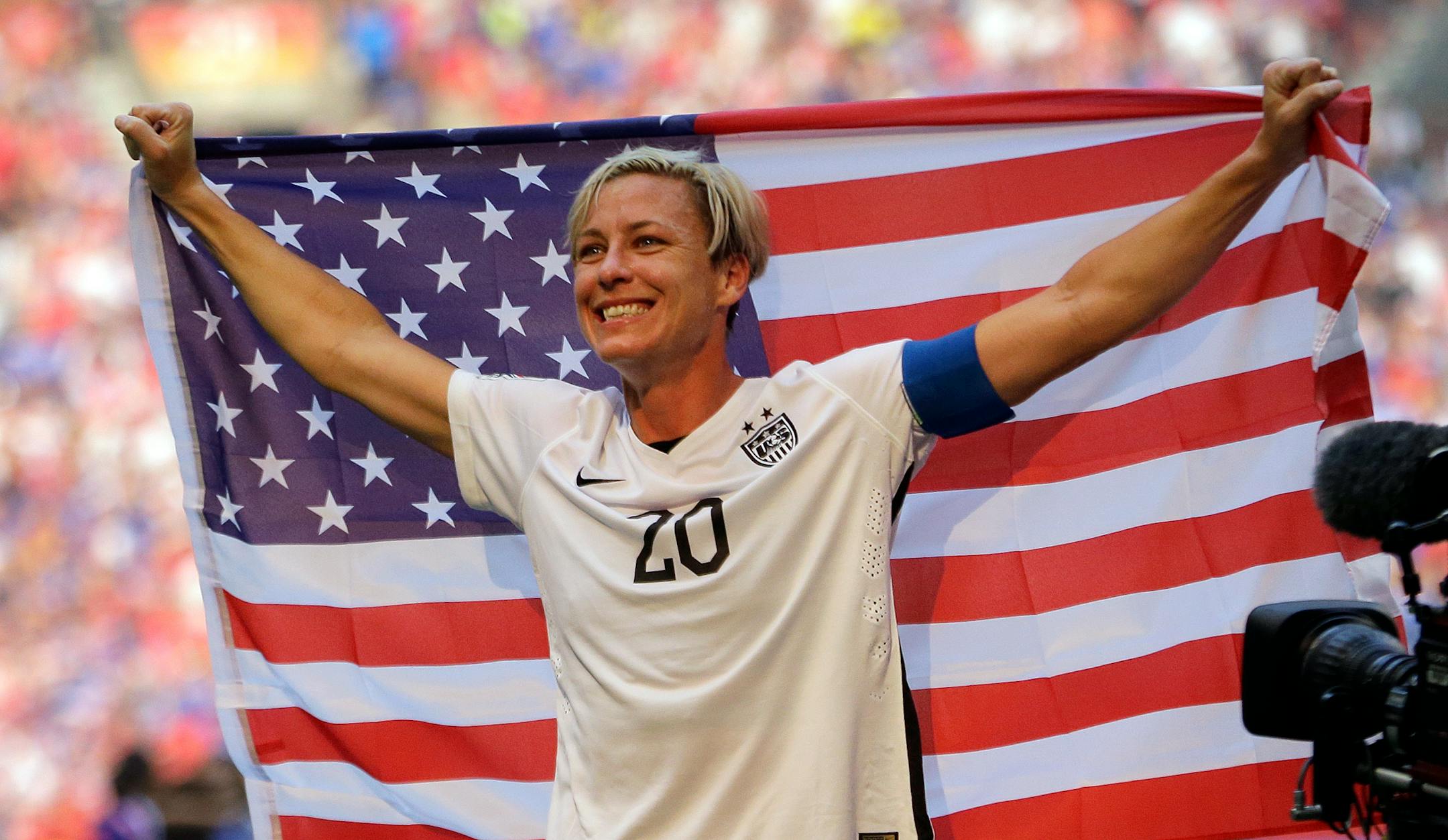 Newly retired U.S. soccer star Abby Wambach scored the same number of goals with her head, 77, that Pelé scored in his entire international career.