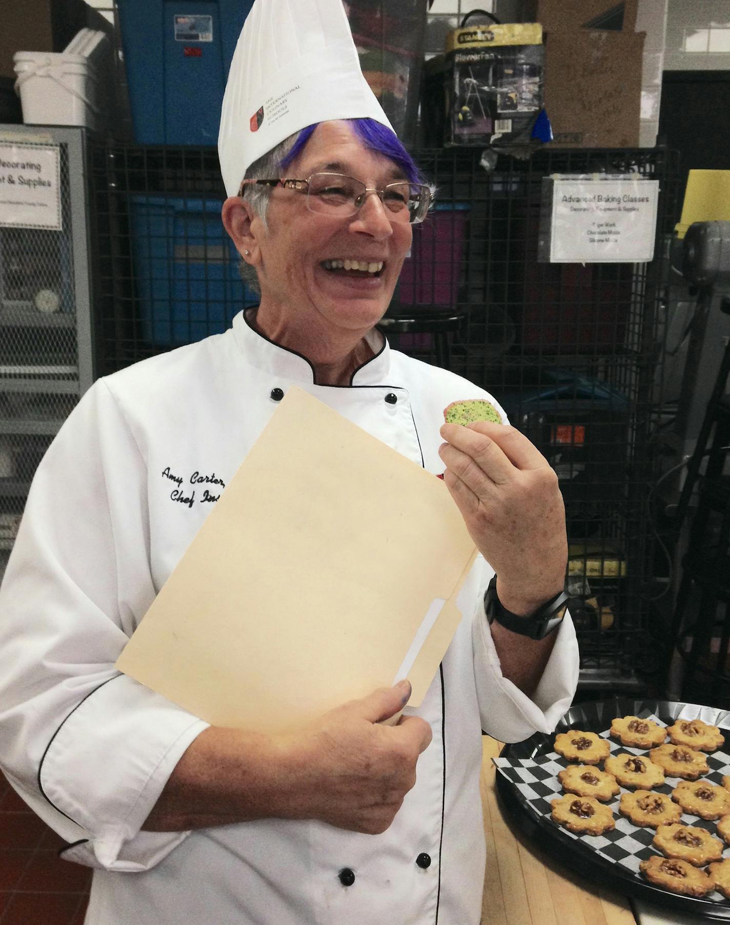 Amy Carter, a chef instructor at the Art Institutes, helped oversee the baking of this year's semifinalists.