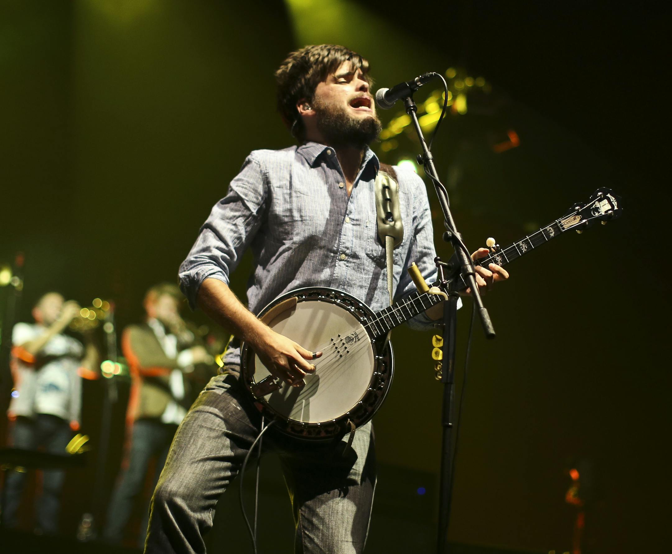 On the Banjo with Mumford and Sons, Winston Marshall performed at the Xcel Energy Center.