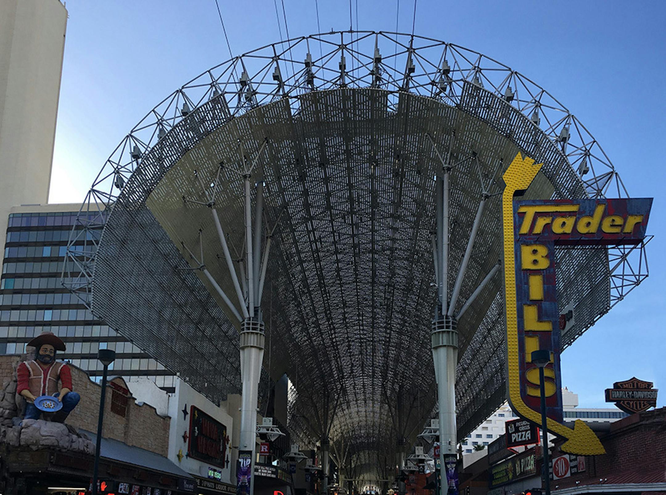 The "Space Frame" over the street. At night, it's an animated display.