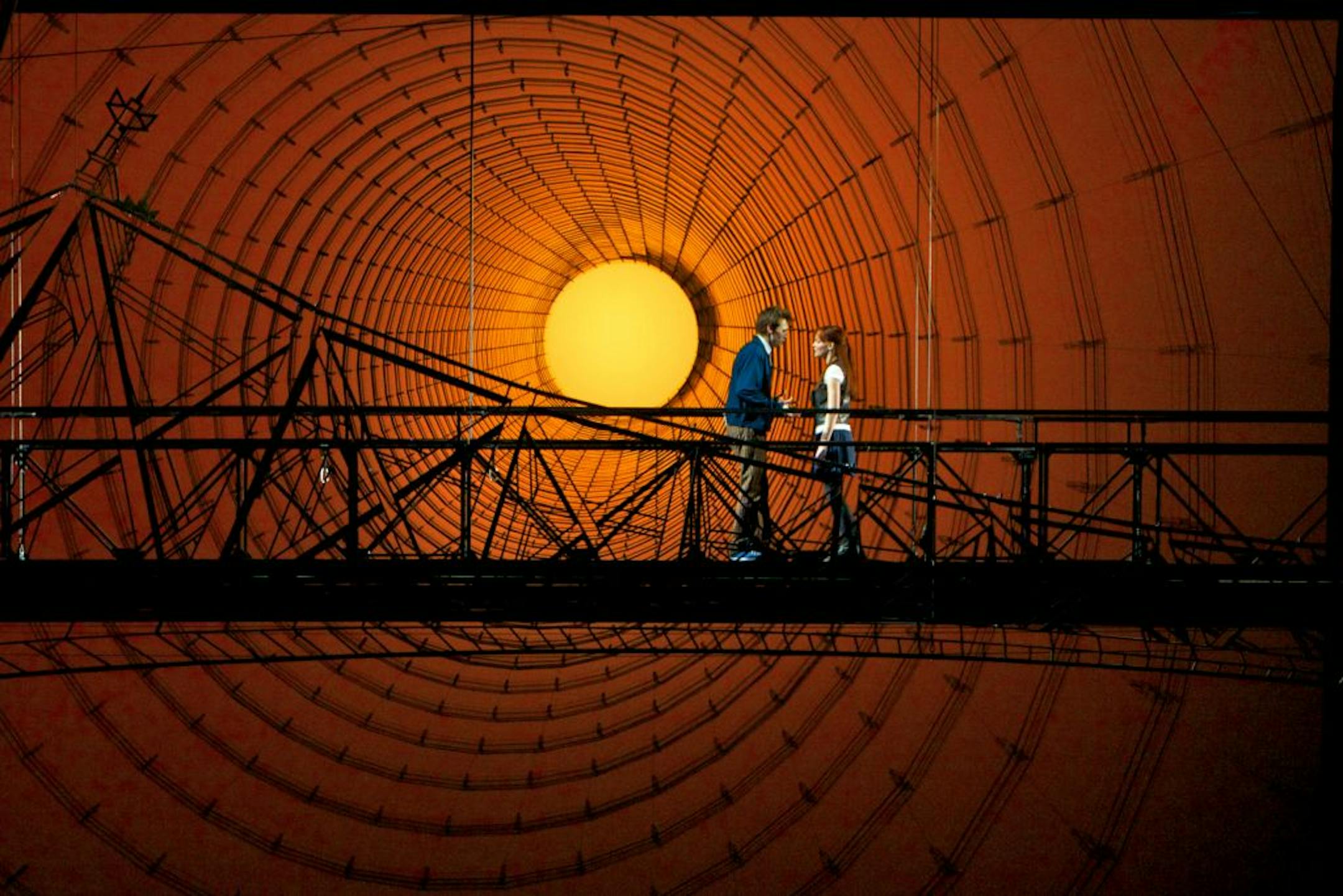 Daniel Curry sings, dances and acts in "Spider-Man," which stars Reeve Carney, left, and Jennifer Damiano.