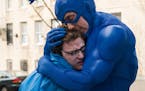 Griffin Newman and Peter Serafinowicz in "The Tick."
