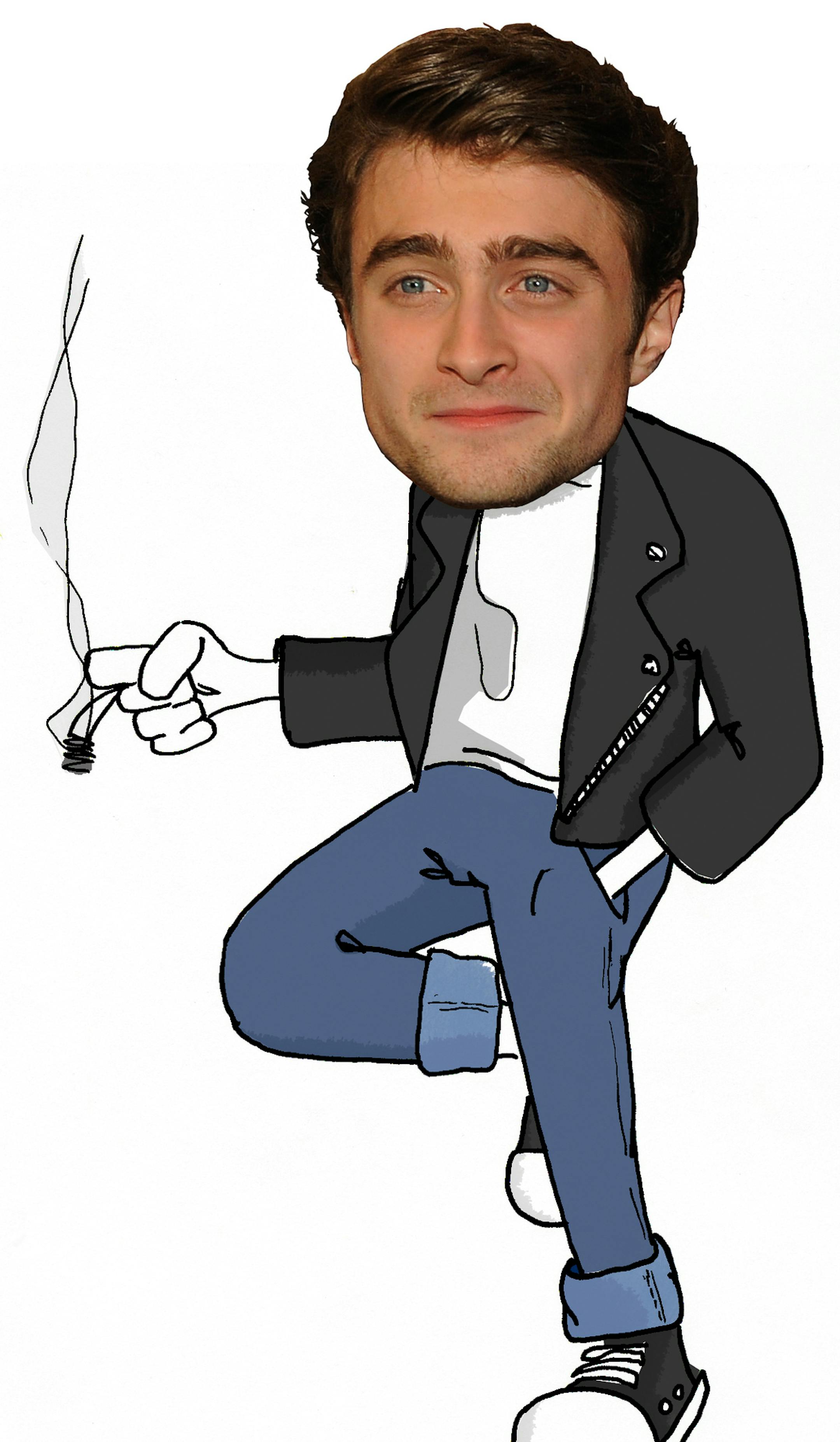 Daniel Radcliffe as Danny Zuko for a story on casting fantasy TV musicals. Mike Rice illustration / AP photo