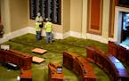 Hours after the Legislature&#x2019;s session ended in May, crews removed House chamber desks as part of the Capitol renovation project.
