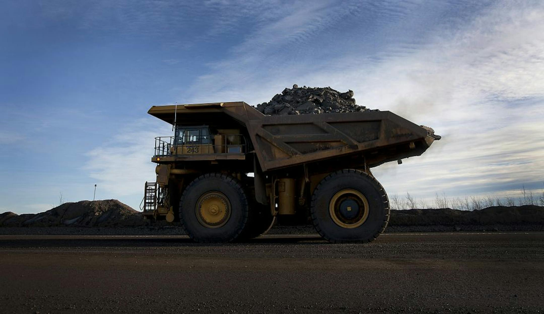 A truck that can haul 240 tons of taconite transported a load from an open pit mine to the Hibbing Taconite Co. pellet plant.