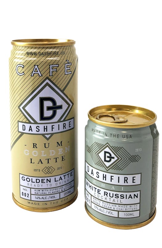 Dashfire’s Rum Golden Latte and White Russian.