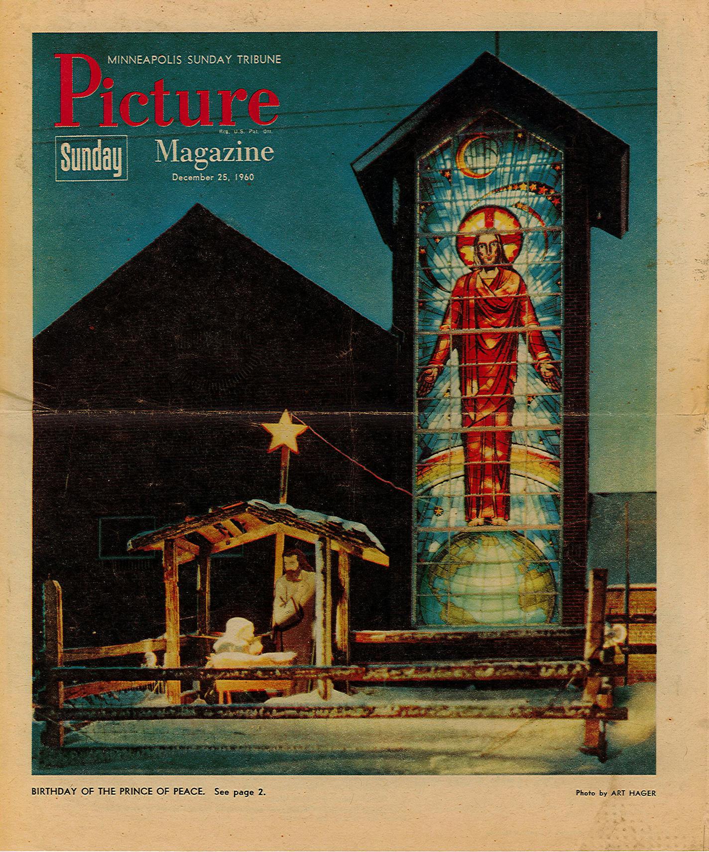 Photo provided by Vista Lutheran Church, which is disassembling and will store the stained glass from the Prince of Peace building off Highway 7 that's being torn down. This photo is from the 1960 Minneapolis Sunday Tribune Picture Magazine.