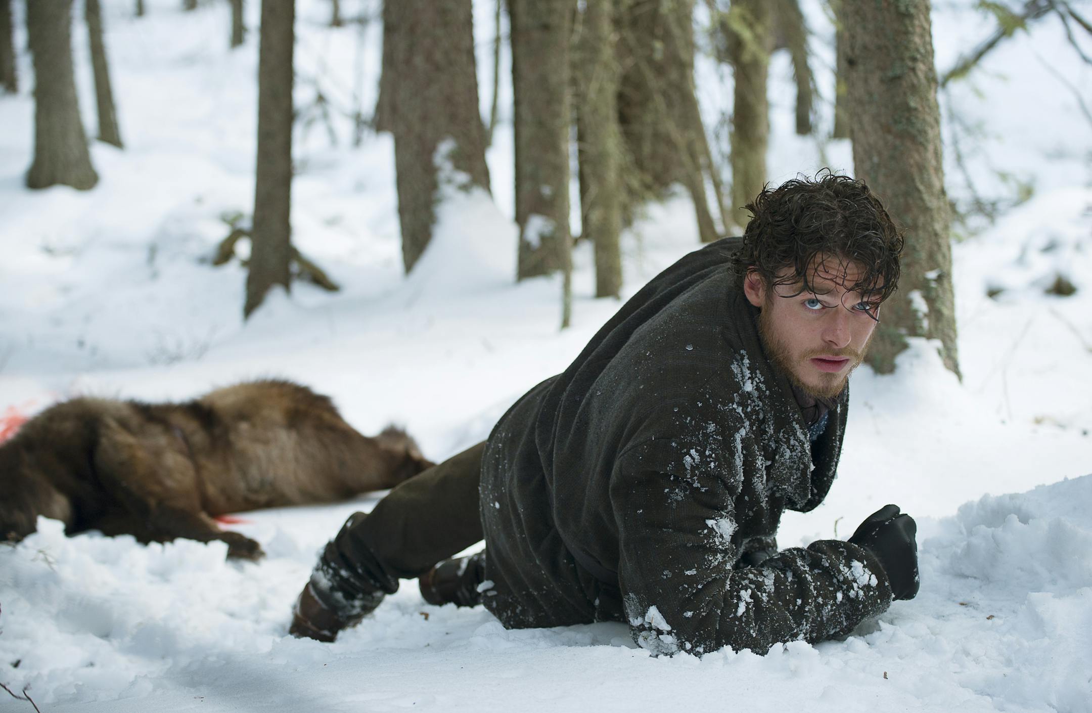 Bill Haskell (Richard Madden) in the harsh conditions of the Klondike. Discovery Channel/Dan Power