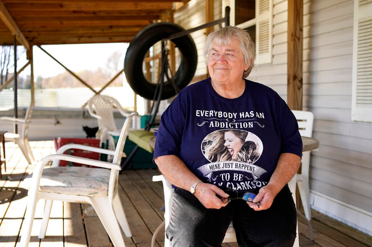 Former census taker Pam Roberts poses for a portrait at her home in Lafayette, Ind., Friday, Nov. 6, 2020. Roberts says she was pressured to make up answers about households where no one was home. At the time, the Census Bureau was drawing close to a deadline imposed by President Donald Trump's administration to finish the count by the end of September. (AP Photo/AJ Mast)