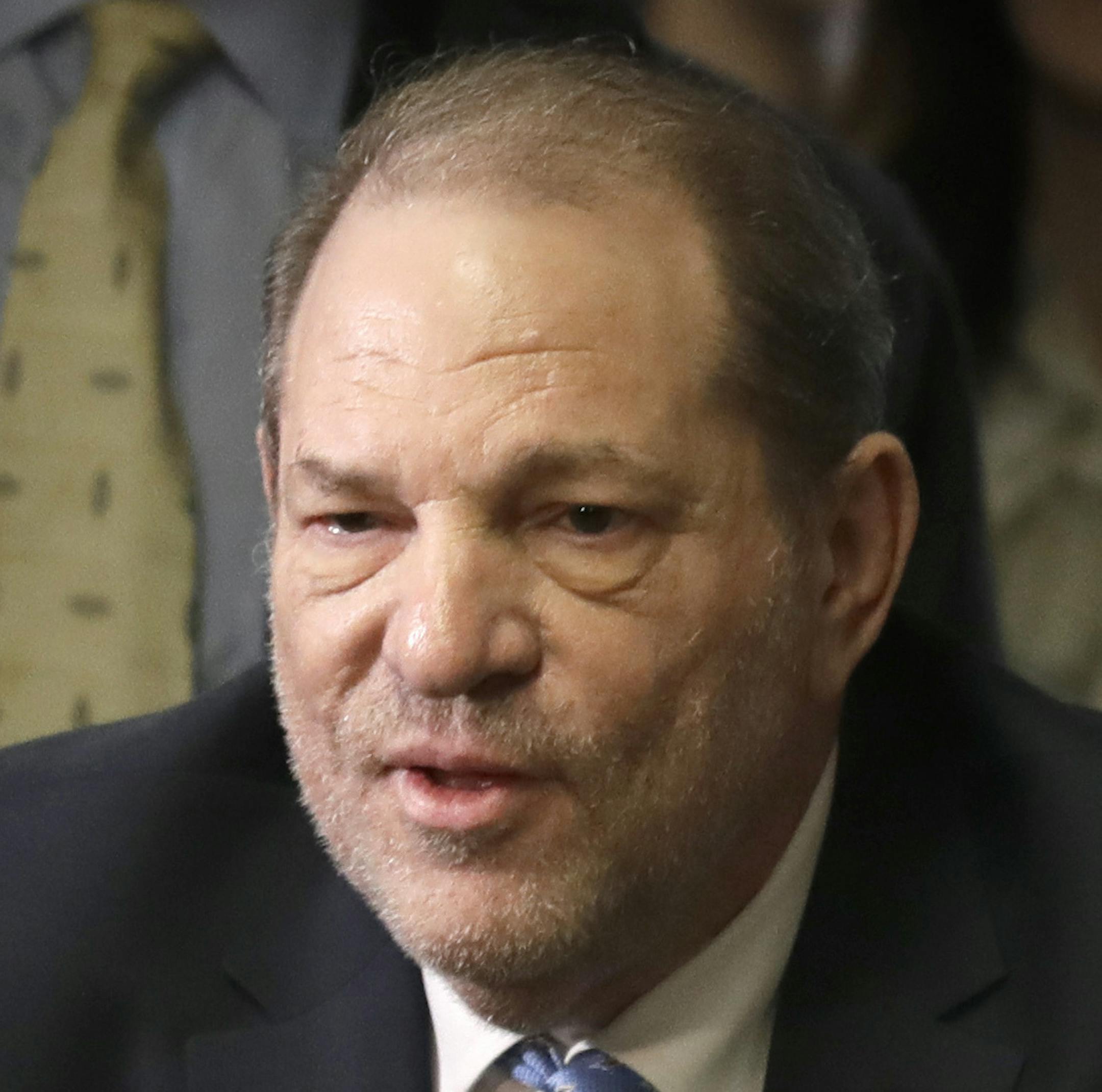 Harvey Weinstein arrived at a Manhattan courthouse for jury deliberations in his rape trial, in New York in February.