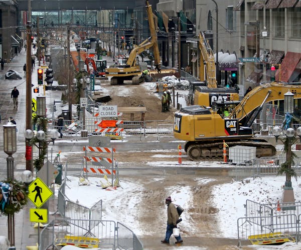 Minneapolis officials have been forced back to the drawing board on the redesign of the city's pedestrian walkway, Nicollet Mall, shown on Wednesday.