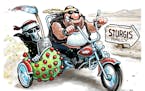 Sack cartoon: Heading to Sturgis ...