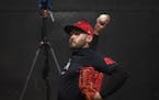 Pablo López, the de facto ace of the Twins staff, warmed up with a bullpen session at spring training Wednesday.