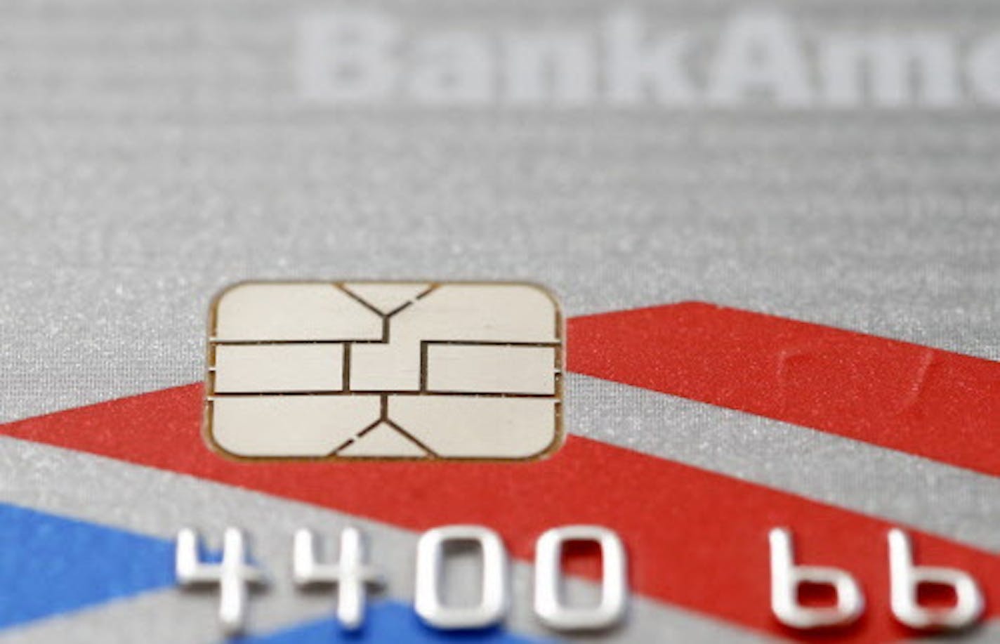 This June 10, 2015, photo shows a a chip-based credit card.