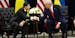 President Donald Trump meets with President Volodymyr Zelenskiy of Ukraine, at the InterContinental New York Barclay, on Wednesday, Sept. 25, 2019, in
