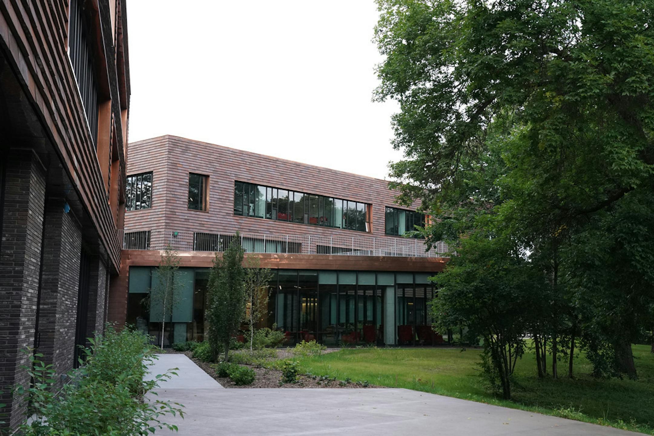 A patio outside the science classrooms allows access to the outdoors for students.
