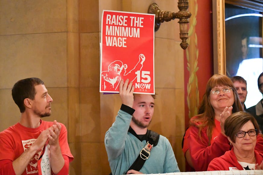 A coalition of groups including ISAIAH, Take Action Minnesota, 15 Now Minnesota and others came to the State Capitol Thursday to encourage Governor Dayton to stay strong against preemption and allow cities to set their own policies on sick leave and minimum wage.  They brought an actual hockey net to make the point that the Governor is like a goalie protecting Minnesotans from bad bills.      ] GLEN STUBBE ¥ glen.stubbe@startribune.com Thursday, May 18, 2017  A coalition of groups including ISAIAH, Take Action Minnesota, 15 Now Minnesota, NOC and others came to the State Capitol Thursday to encourage Governor Dayton to stay strong against preemption and allow cities to set their own policies on sick leave and minimum wage.  They brought an actual hockey net to make the point that the Governor is like a goalie protecting Minnesotans from bad bills.