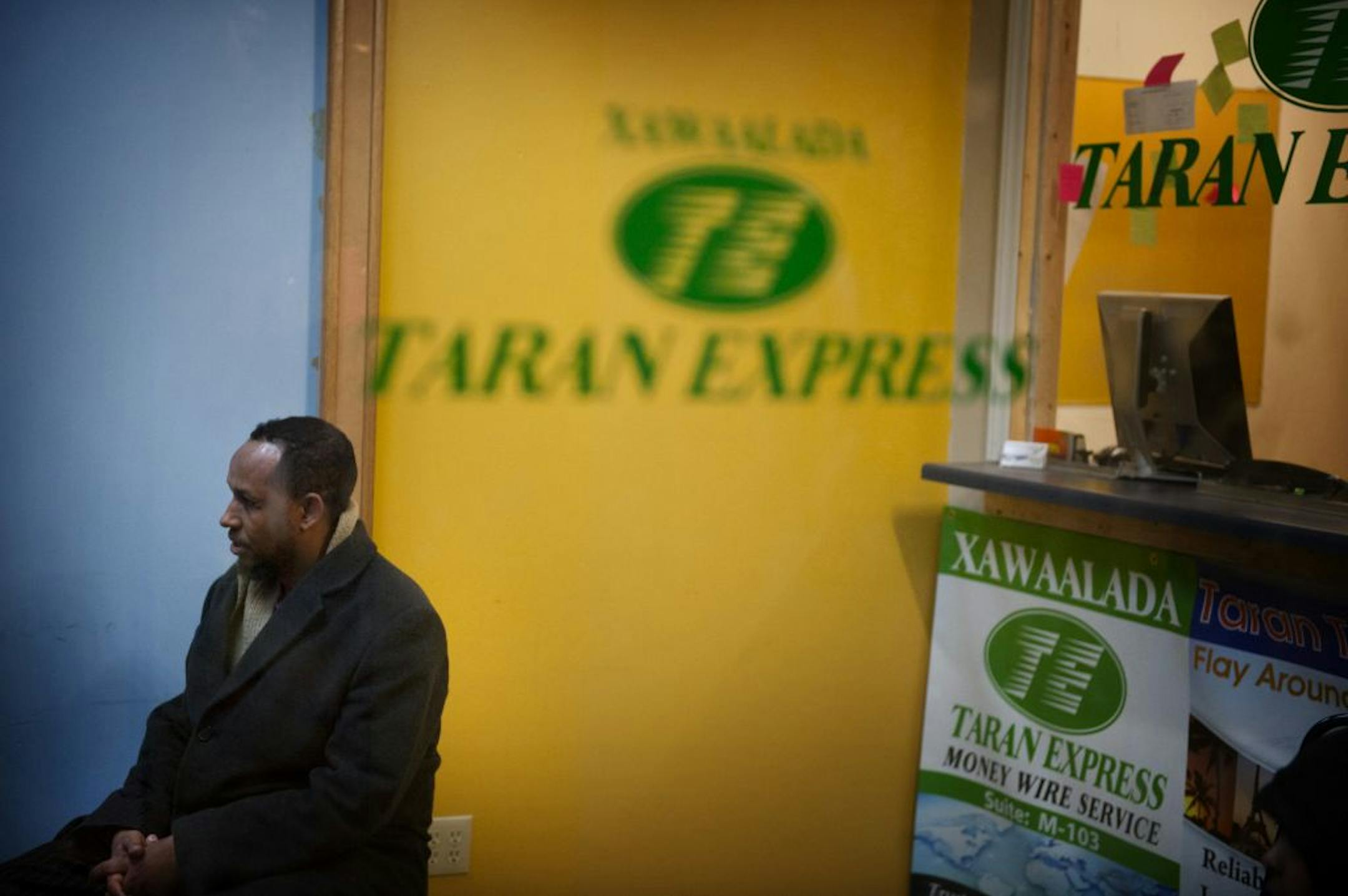 Fosi Hassan was forced to close his money transfer business, Taran Express, on Dec. 30 when Sunrise Bank closed its accounts with Somali-owned money service shops, citing liability concerns. Hassan hopes to reopen as soon as he can find another bank.