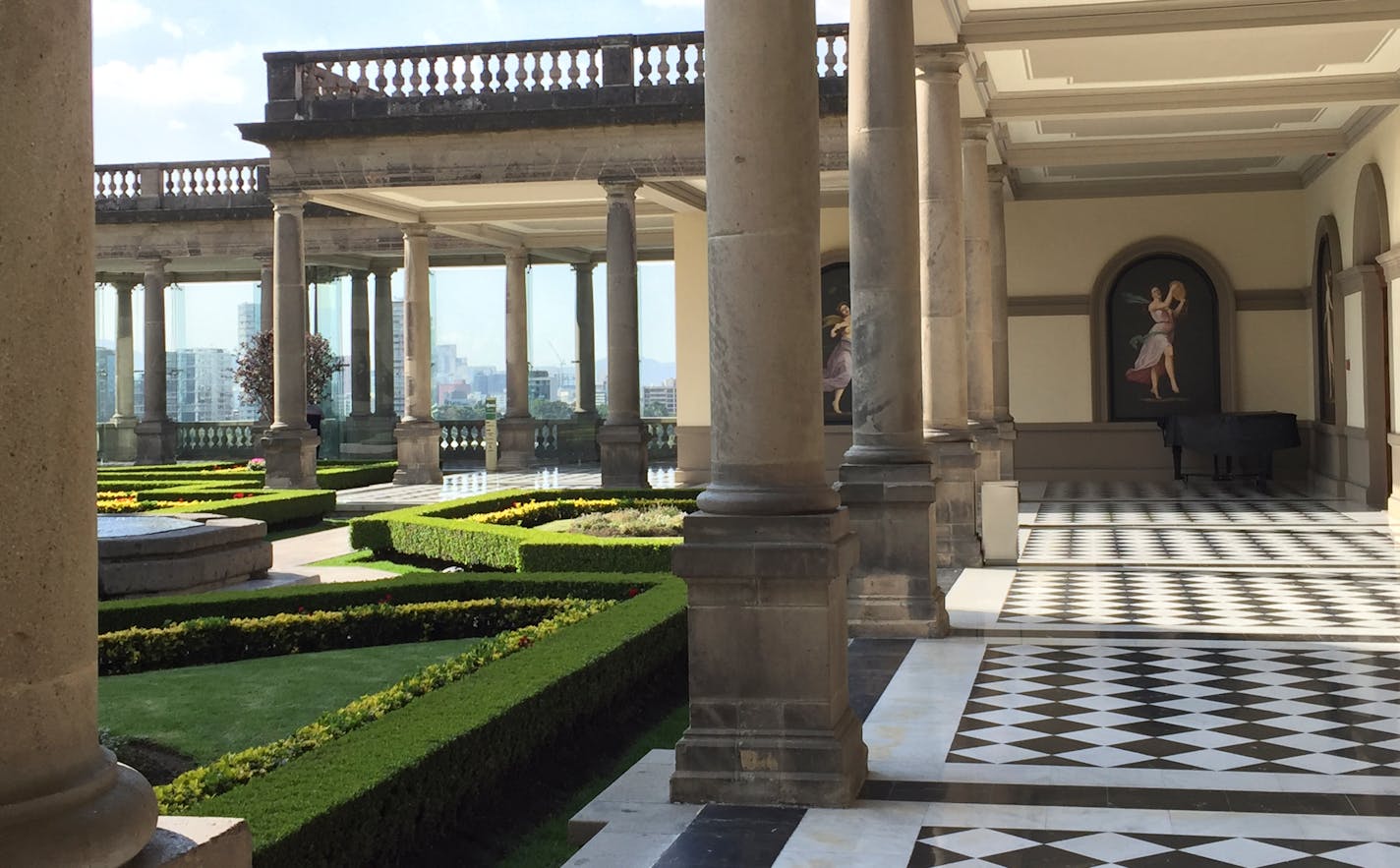 Chapultepec Castle atop a hill dazzles visitors with its architecture and also the views of the city below.