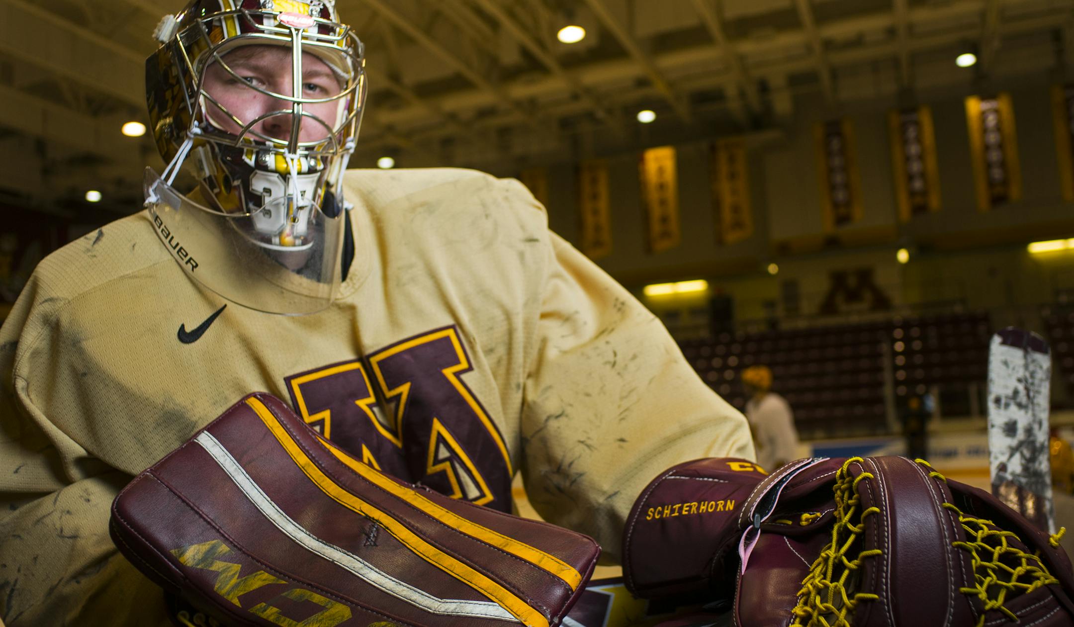 Freshman goalie Eric Schierhorn. He's from Alaska, played at Shattuck and came in with a ton of junior experience, which gave Lucia the confidence to make him the No. 1 goalie right away. (He turned 20 last month, so he's a pretty old freshman, particularly for the Gophers ]Richard Tsong-Taatarii/rtsong-taatarii@startribune.com