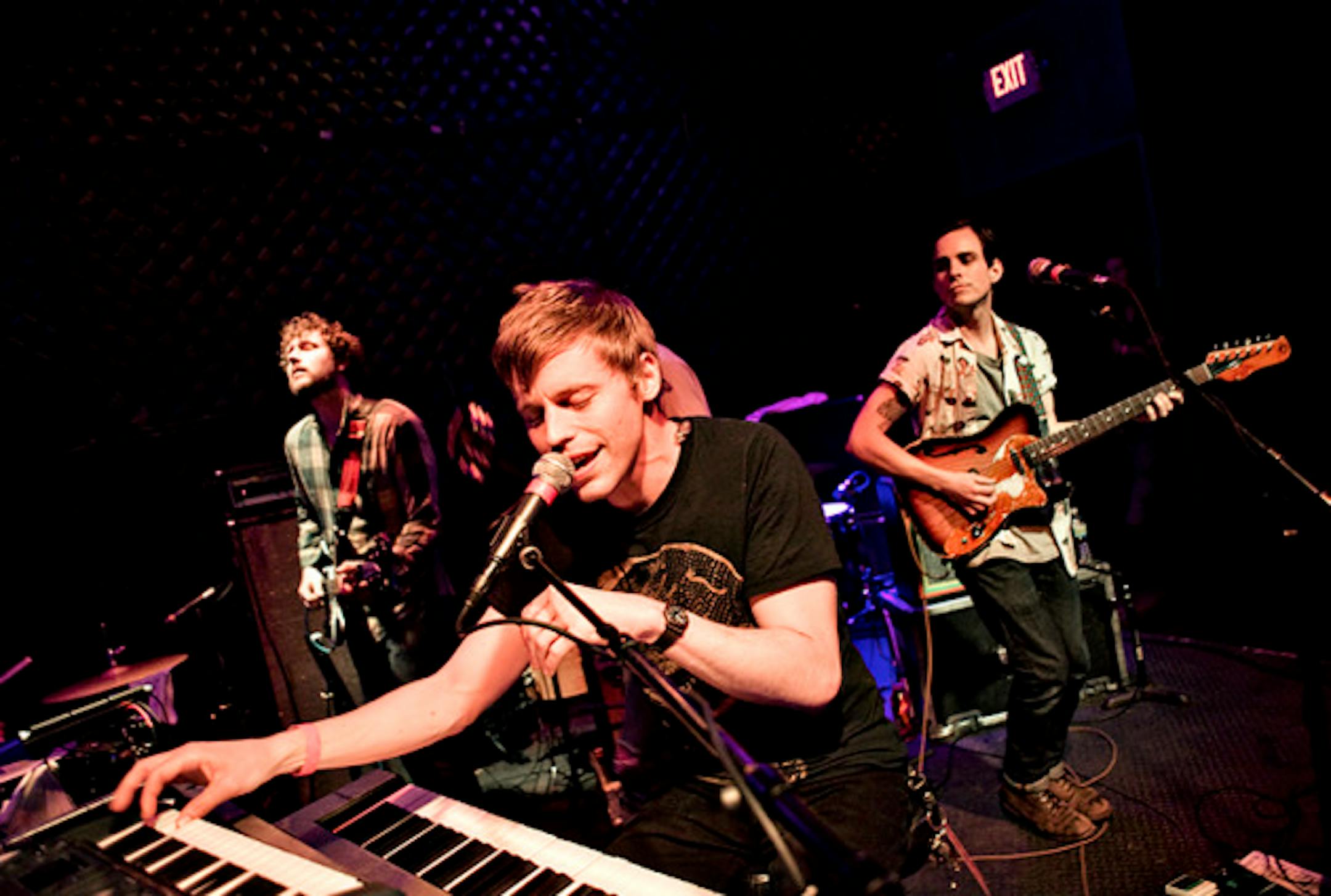 Stephen Patterson, front, and White Rabbits returned to the Triple Rock on Saturday. / Photo by Leslie Plesser