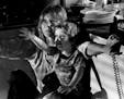 December 12, 1977 Melinda Dillon as Jillian Guiler and Cary Guffey as her son, Barry, huddle together as something extraordinary takes place outside t