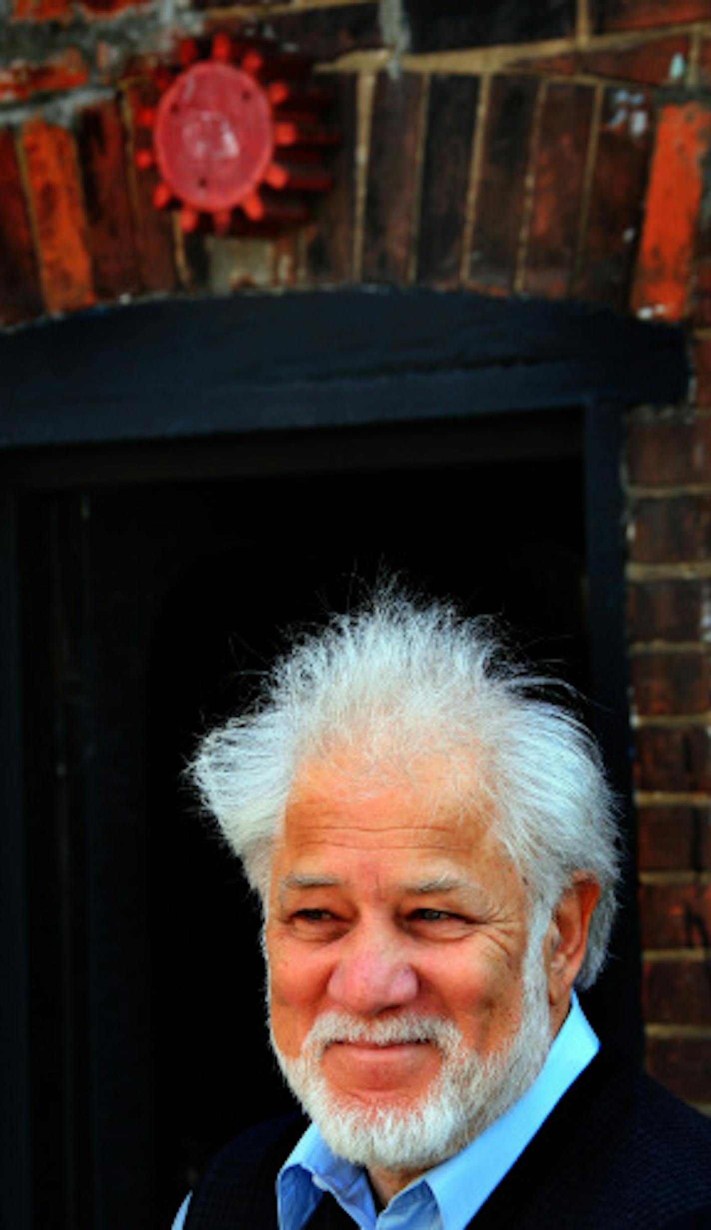 Michael Ondaatje outside Coach House Press in Toronto, the small press where his first books of poems were published and where he now helps edit the literary magazine Brick.