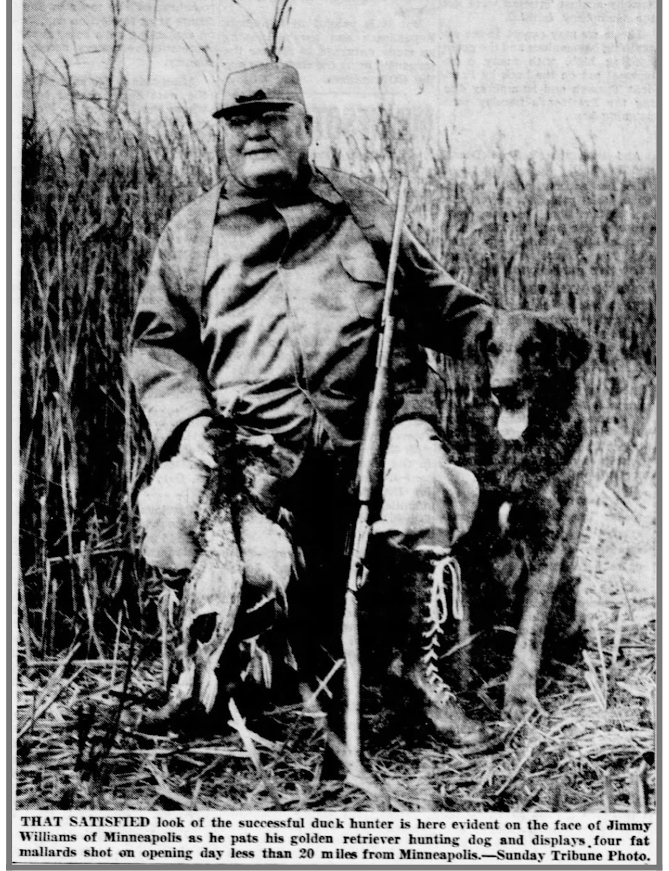 Displaying mallards in the outdoors pages of the Sunday Star Tribune in October 1948. Photos of such days afield are ubiquitous in old Star Tribunes and portray the everyday life of Minnesotans.