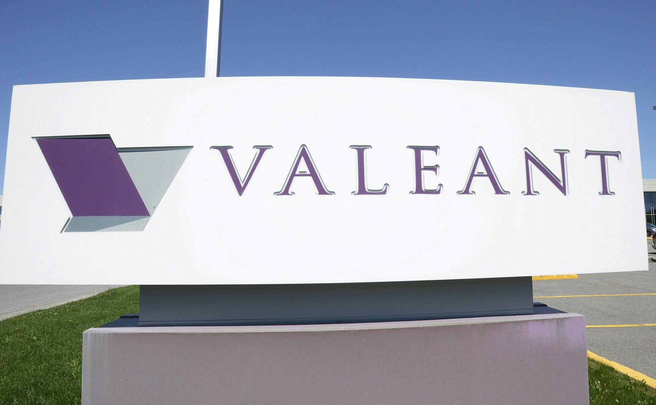FILE - This May 27, 2013, file photo shows signage at Valeant Pharmaceutical's headquarters in Montreal. Valeant reports financial results Tuesday, March 15, 2016. (Ryan Remiorz/The Canadian Press via AP, File) MANDATORY CREDIT