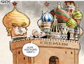 Sack cartoon: Meanwhile, above Red Square …