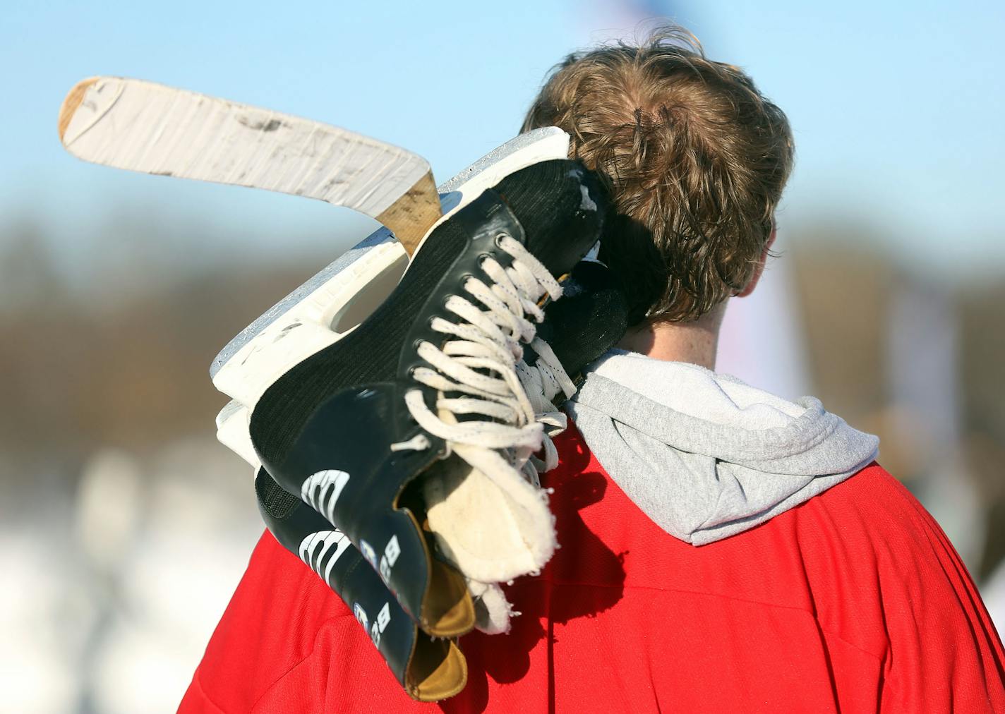 Slush or no slush, the game is on for the U.S. Pond Hockey Championships on Lake Nokomis this weekend..