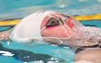 Edina’s Katie McCarthy competes in the 200 yard individual medley during the Class 2A girl’s swimming state championship Friday, Nov. 18, 2022 at 