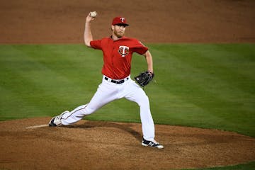 Minnesota Twins pitcher Michael Tonkin pitched in the top of the ninth against the Tampa Bay Rays.