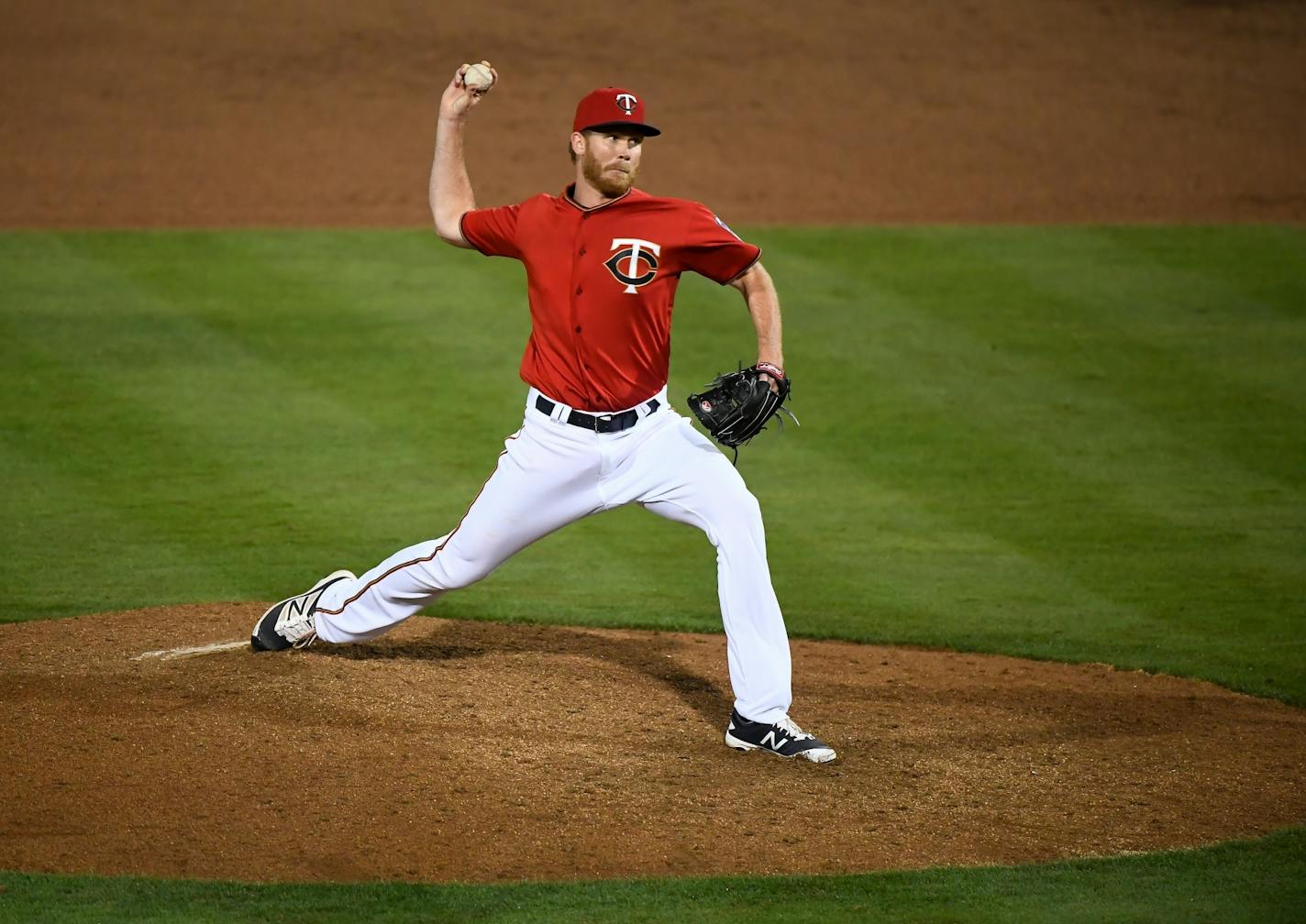 Minnesota Twins pitcher Michael Tonkin pitched in the top of the ninth against the Tampa Bay Rays.