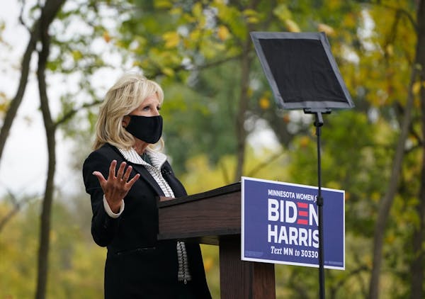 Dr. Jill Biden made three stops in the Twin Cities on Saturday, October 3, 2020, including Utepils Brewery in Minneapolis, where she spoke to voters i