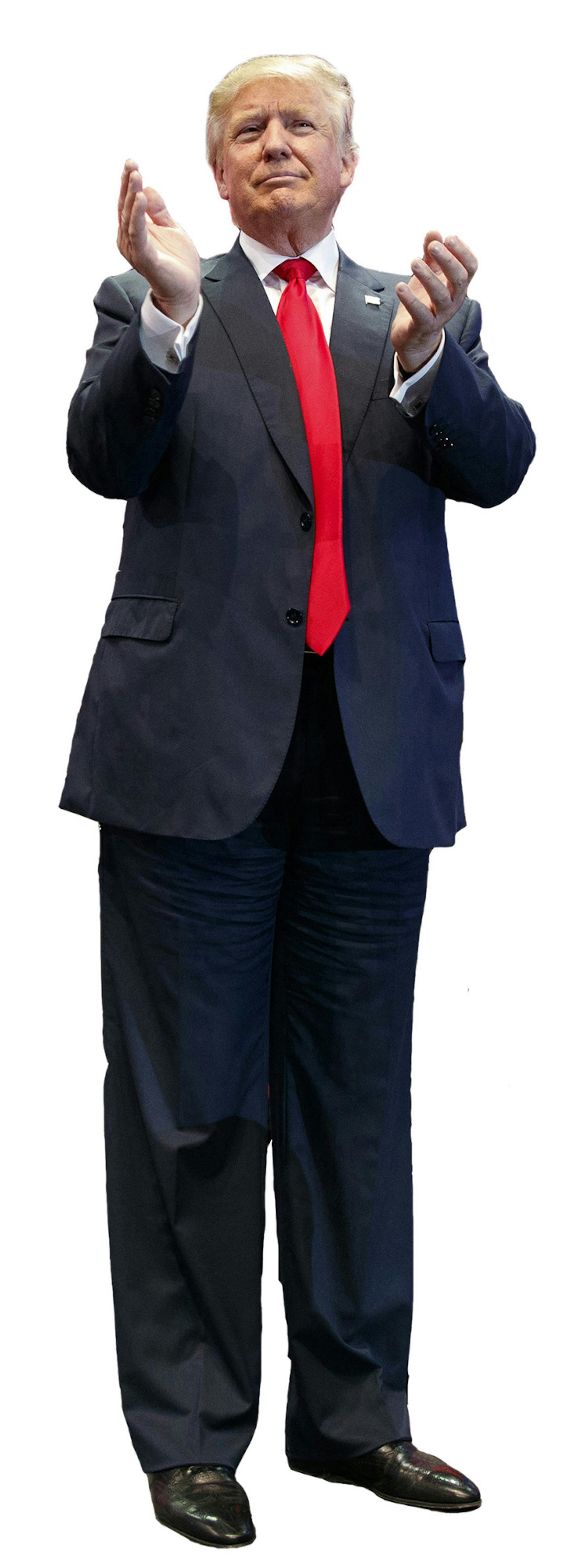 Republican presidential candidate Donald Trump walks off after speaking during a campaign rally, Monday, Oct. 3, 2016, in Loveland, Colo. (AP Photo/ Evan Vucci) ORG XMIT: MIN2016100616452748