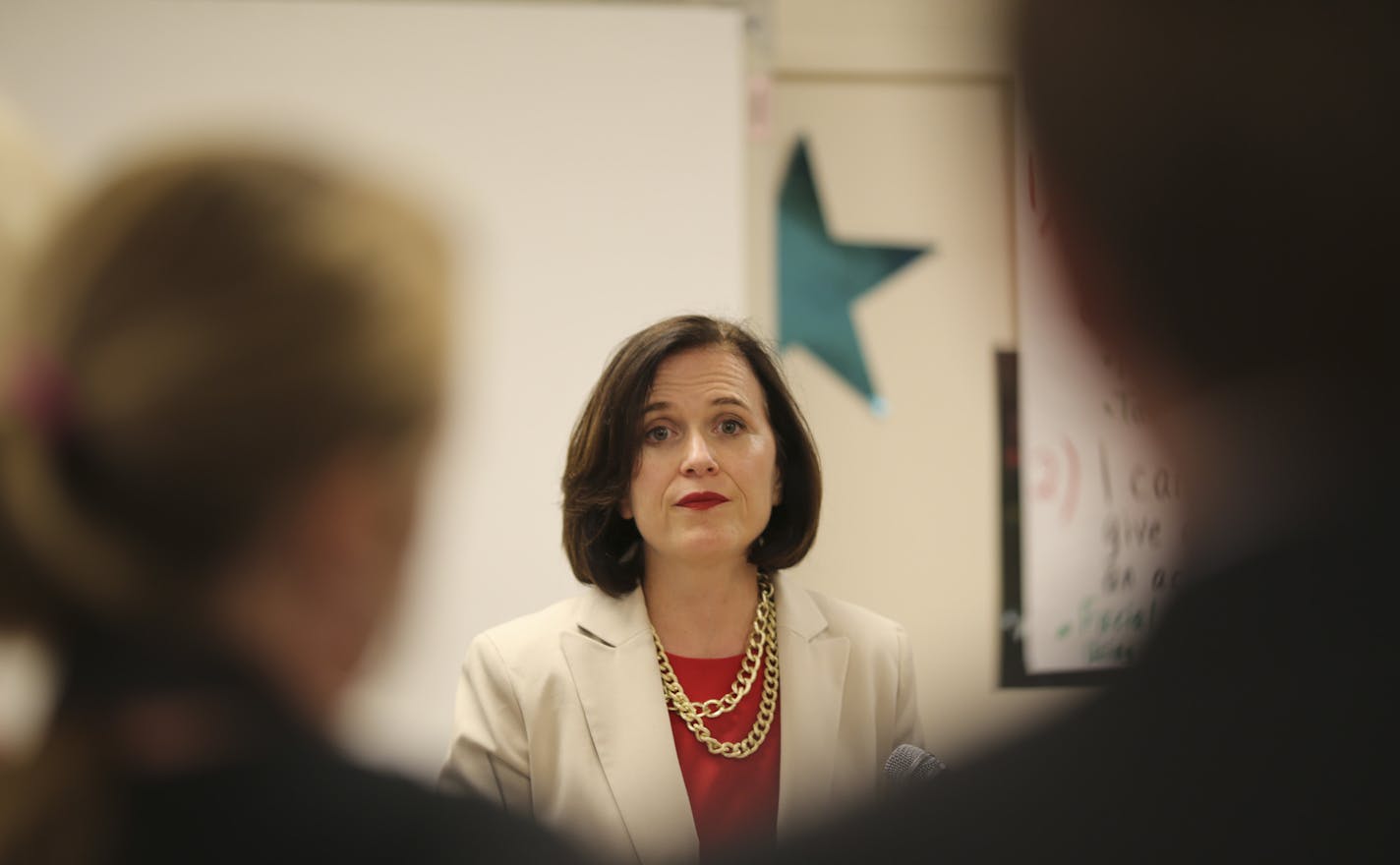 Before a community meeting to discuss the Southwest Light Rail project Tuesday night, Mayor Betsy Hodges spoke at a news conference about the deal that was announced today between Minneapolis and the Met Council. ] JEFF WHEELER &#x201a;&#xc4;&#xa2; jeff.wheeler@startribune.com A community meeting was held at Anwatin Middle School Tuesday night, July 8, 2014 to discuss the Southwest Light Rail project.