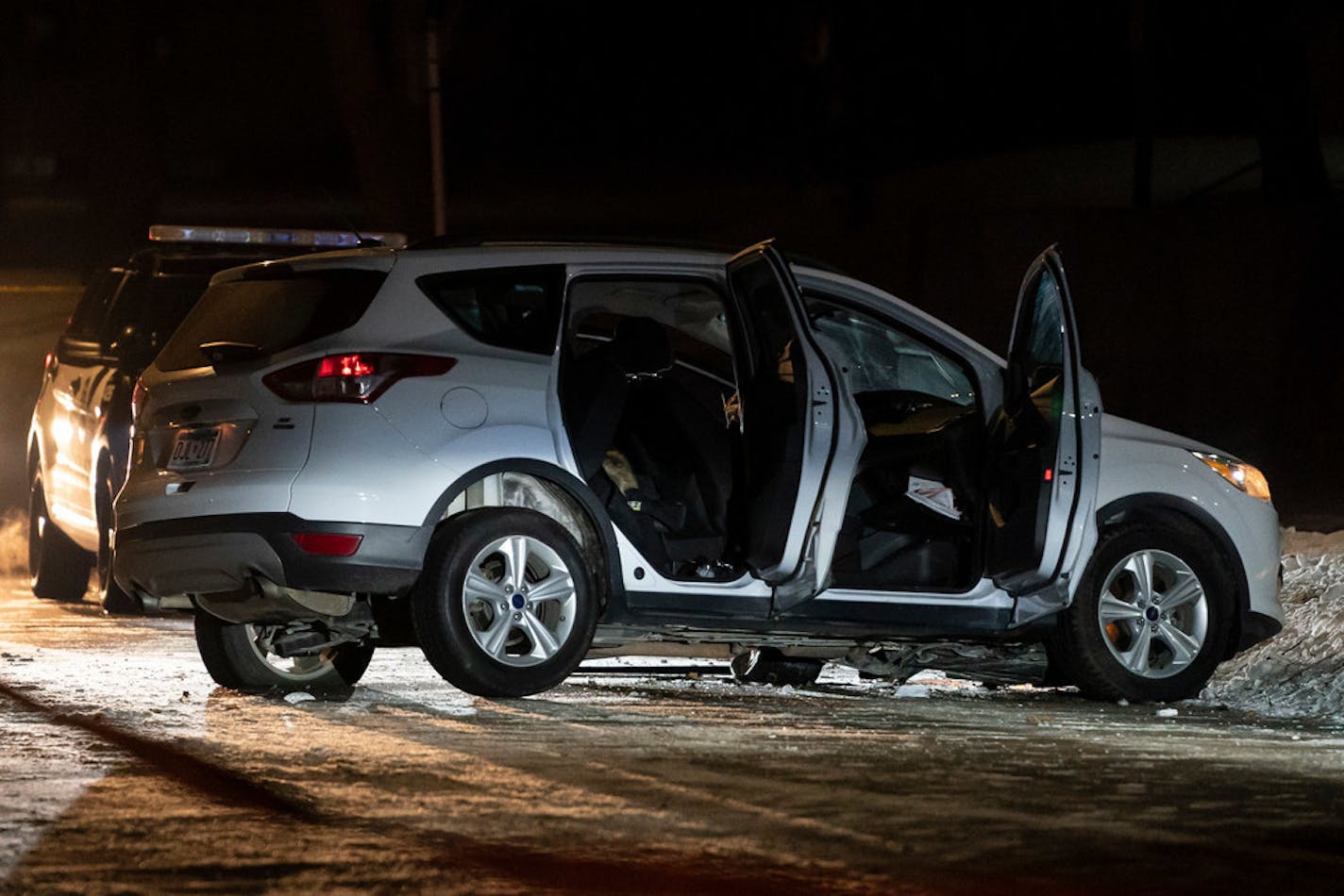 The shooting scene on N. Russell Avenue near N. 16th Avenue in Minneapolis on Thursday night.