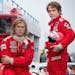 This image released by Universal Pictures shows Chris Hemsworth, left, and Daniel Bruhl in a scene from "Rush." (AP Photo/Universal Pictures, Jaap Bui