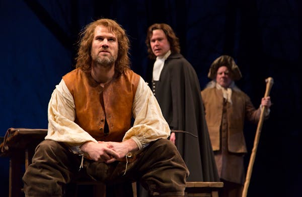 Erik Heger, John Catron and Peter Michael Goetz in "The Crucible" at the Guthrie Theater.
