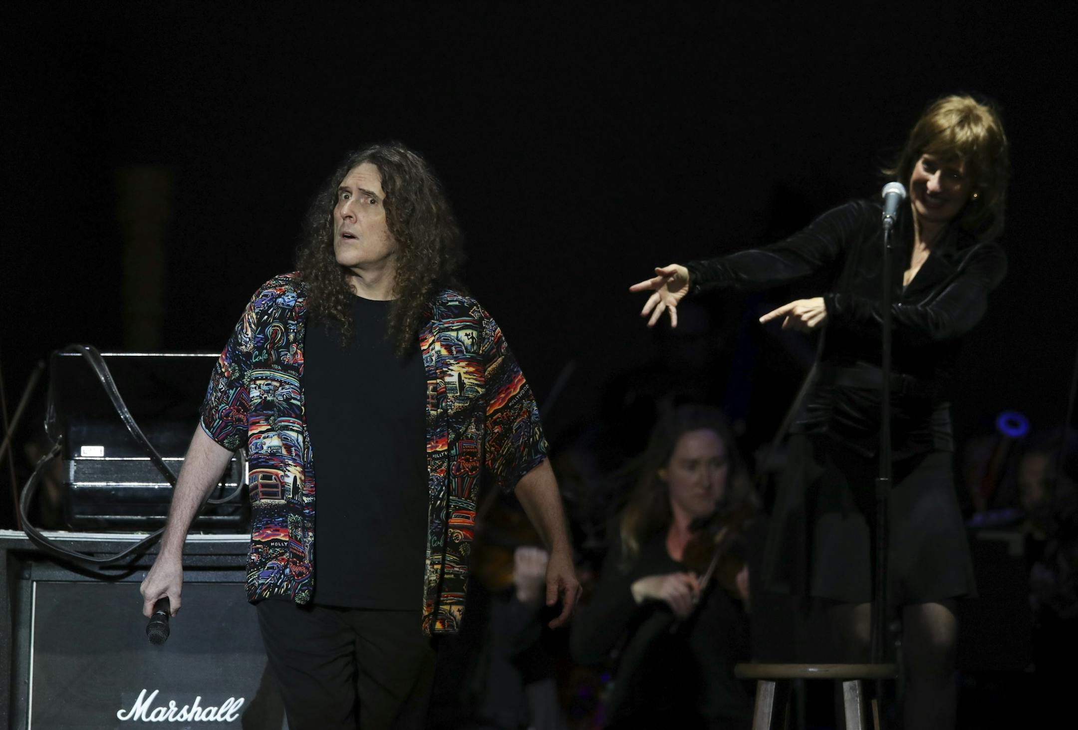 Weird Al Yankovic walked warily on stage to begin his show Tuesday night at the Grandstand.
