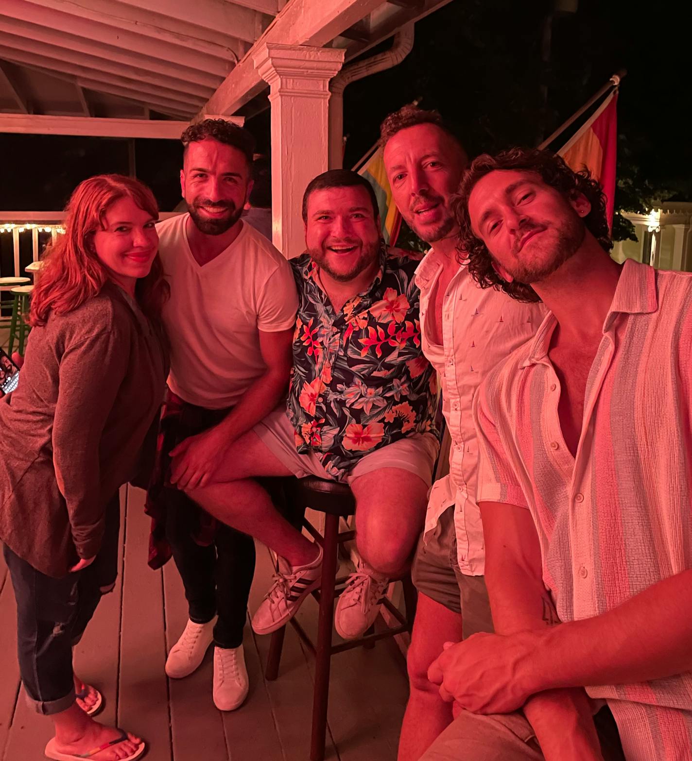 Broadway actor and singer Todd Buonopane, center, traveled to Provincetown last month. MUST CREDIT: Courtesy of Todd Buonopane.