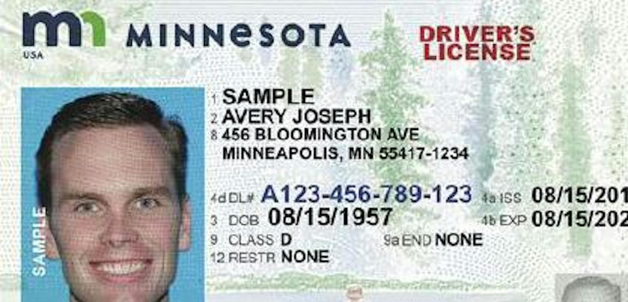 Standard Minnesota driver's license.
