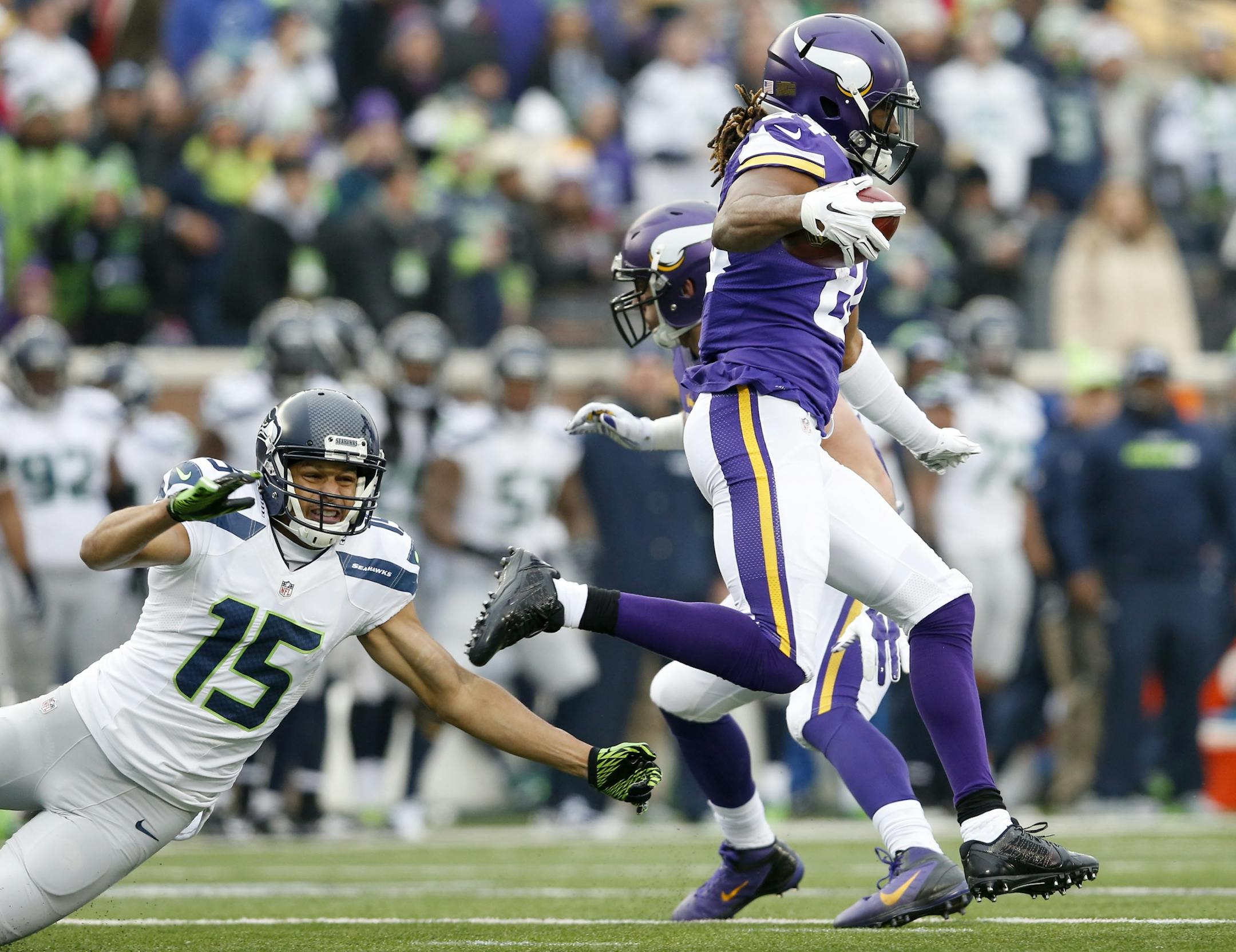 Cordarrelle Patterson (84) ran back a kickoff for a 101-yard touchdown in the third quarter.